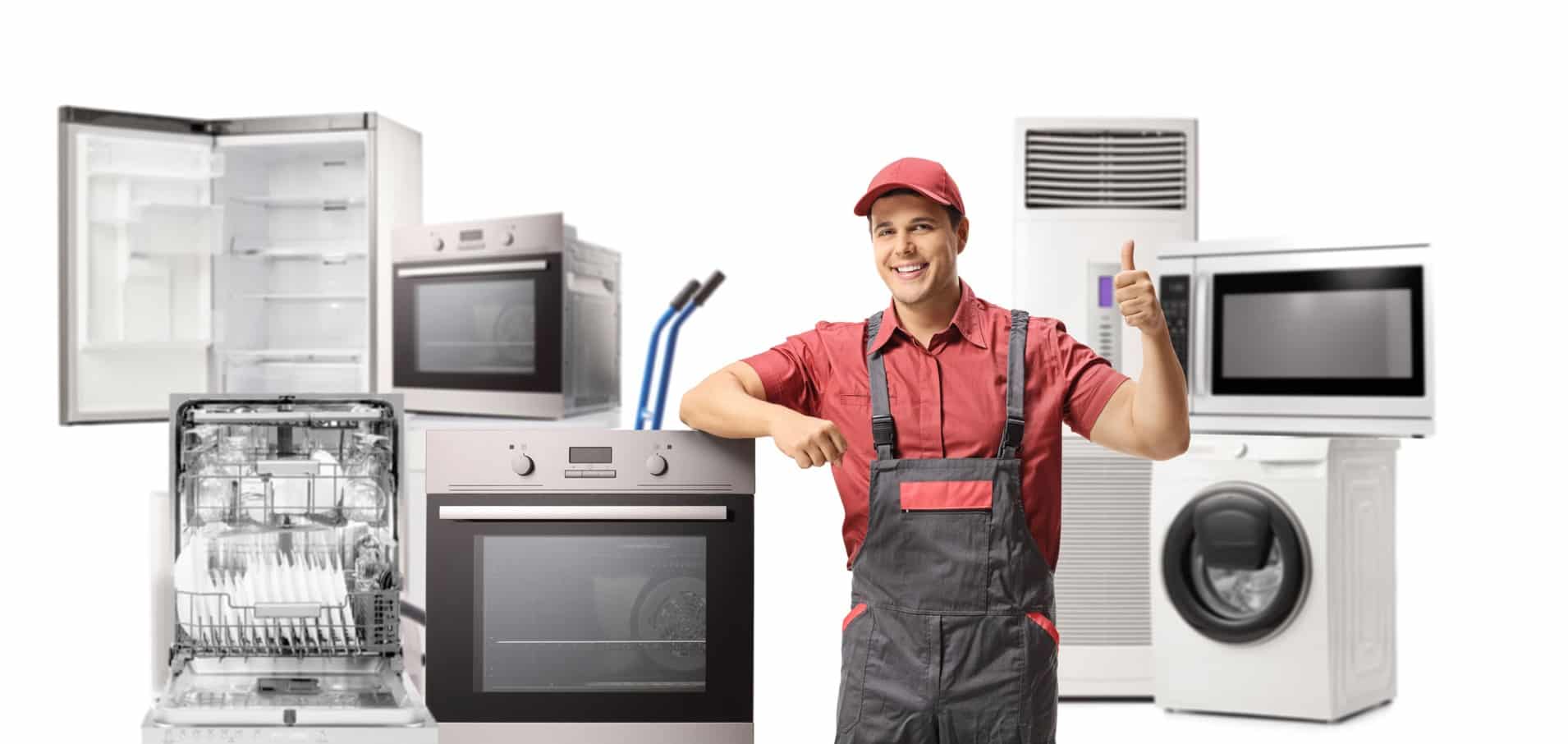 Home appliance repair technician with AC fridge washing machine microwave chimney LED TV by Appliance Service India in Delhi NCR near me