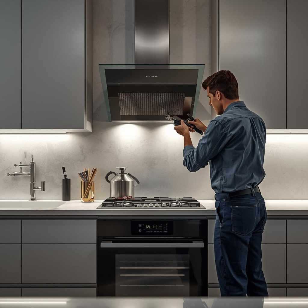 Kitchen chimney repair and cleaning service by Appliance Service India | Chimney technician