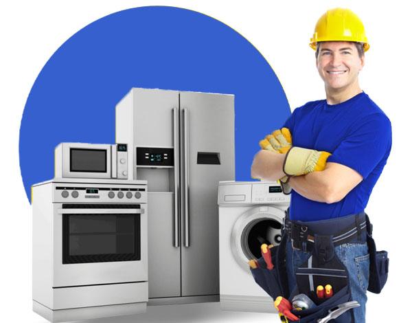 About 4 Appliance Service India technician providing home appliance repair services in Delhi, including refrigerators, washing machines, air conditioners, microwaves, dishwashers, and other domestic appliances